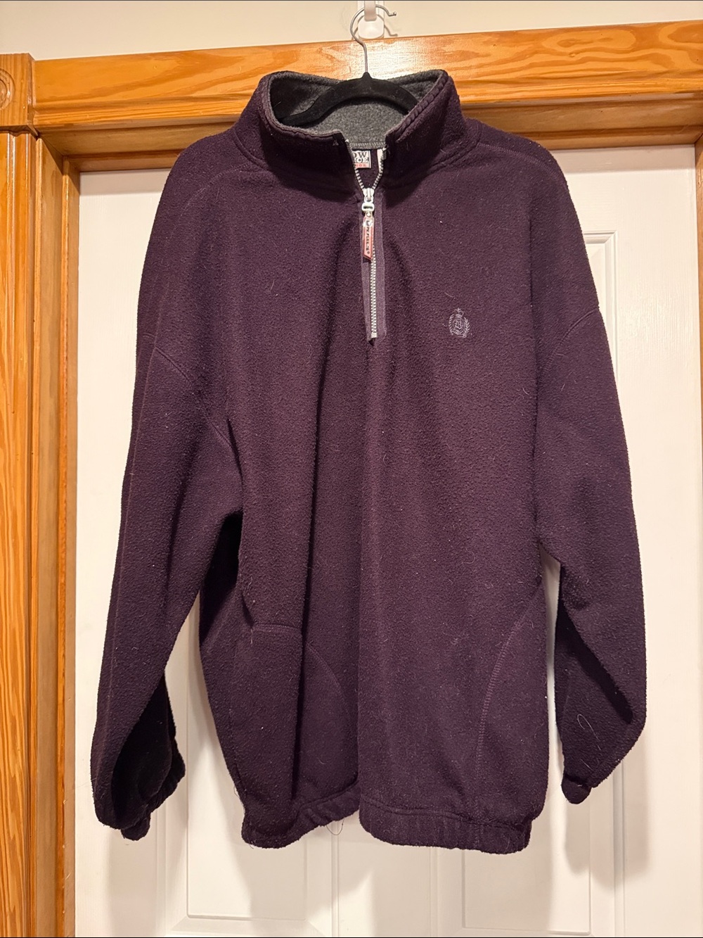Bugle Boy Men’s Zip-Up Sweater Jacket in Deep Plum